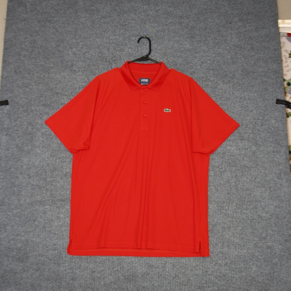 Lacoste Sport Polo Shirt Mens 7 Red Short Sleeve Performance FA8700